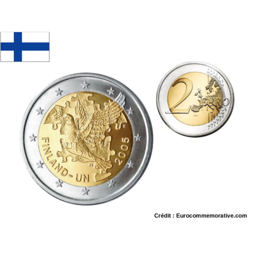 2€ Euros Commémorative Finlande 2005 "Nations Unis"