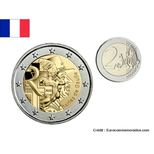 2€ Euros Commémorative France 2020 Charles de Gaulle