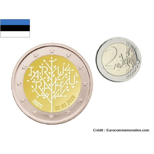 2€ Euros Commémorative Estonie 2020 Traité de Paix Tartu