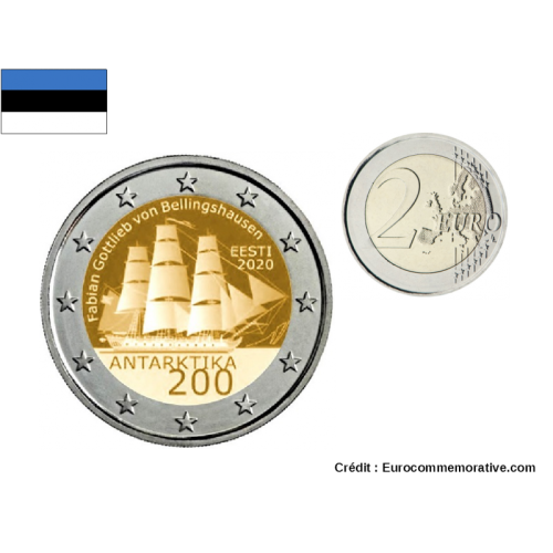2€ Euros Commémorative Estonie 2020 Antarctique