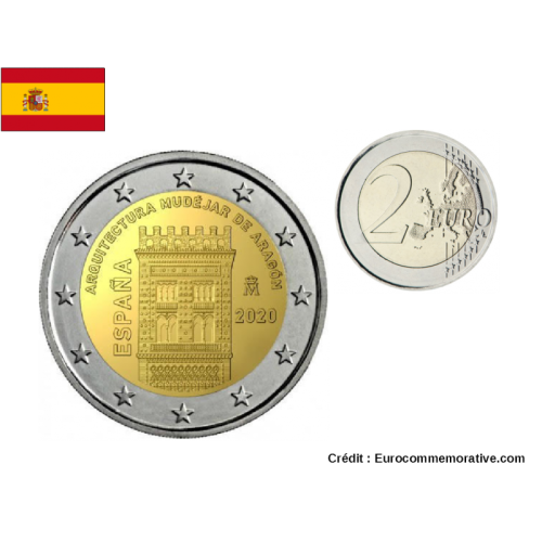 2€ Euros Commémorative Espagne 2020 Aragon