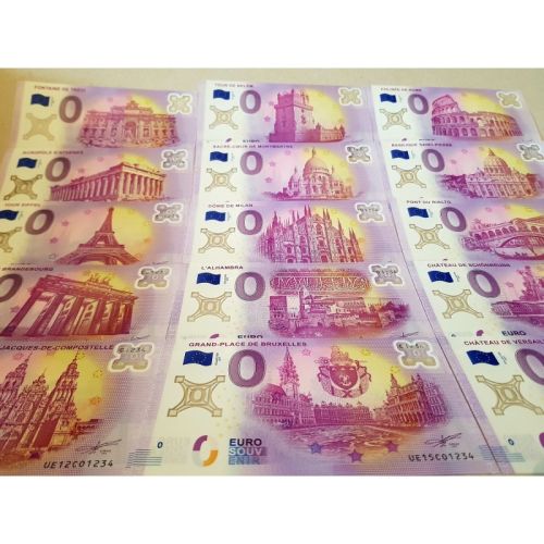 Série 15 Billets Touristique Euro Souvenir 2017 Collector Polymère