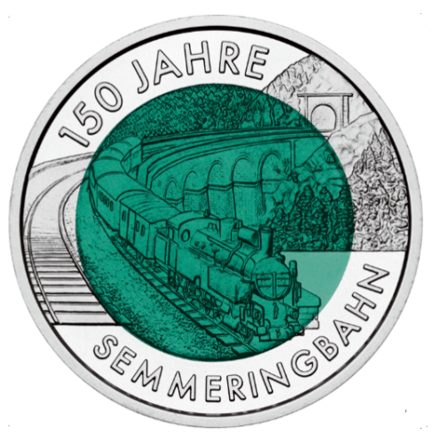 Coffret 25€ Euros Autriche Argent 900 Niobium 2004 ''Sammeringbahn''