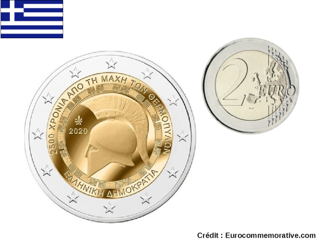 2€ Euros Commémorative Grèce 2020 Bataille thermopyles