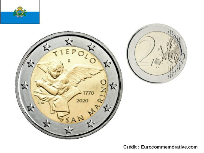 Coincard BU 2€ Euros Commémorative Saint-Marin 2020 Tiepolo