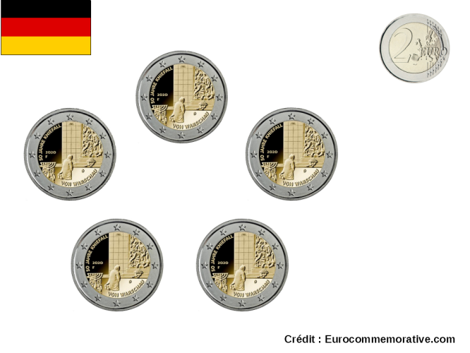 2€ Euros Commémorative Allemagne 2020 75 J. Kniefall 5 Ateliers