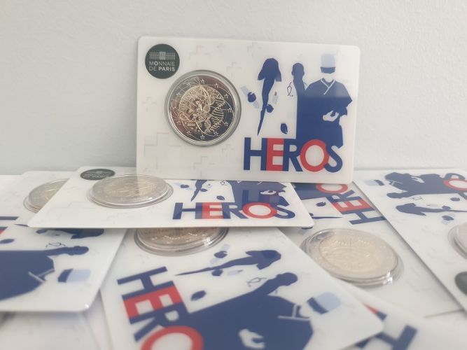 Coincard BU 2€ Euros Commémorative France 2020 Recherche Médicale HEROS