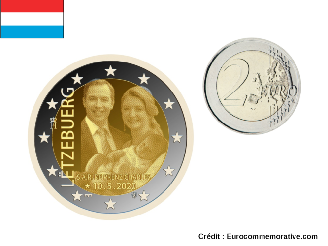 2€ Euros Commémorative Luxembourg 2020 Naissance P. Charles Version Hologramme