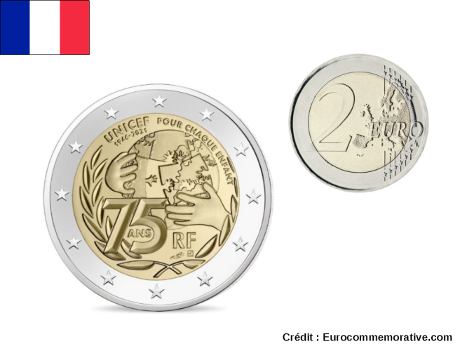2€ Euros Commémorative France 2021 UNICEF