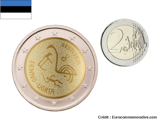 2€ Euros Commémorative Estonie 2021 Peuple Fenno Ugria