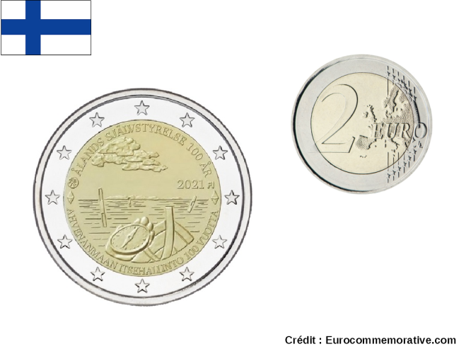 2€ Euros Commémorative Finlande 2021 Autonomie Aaland
