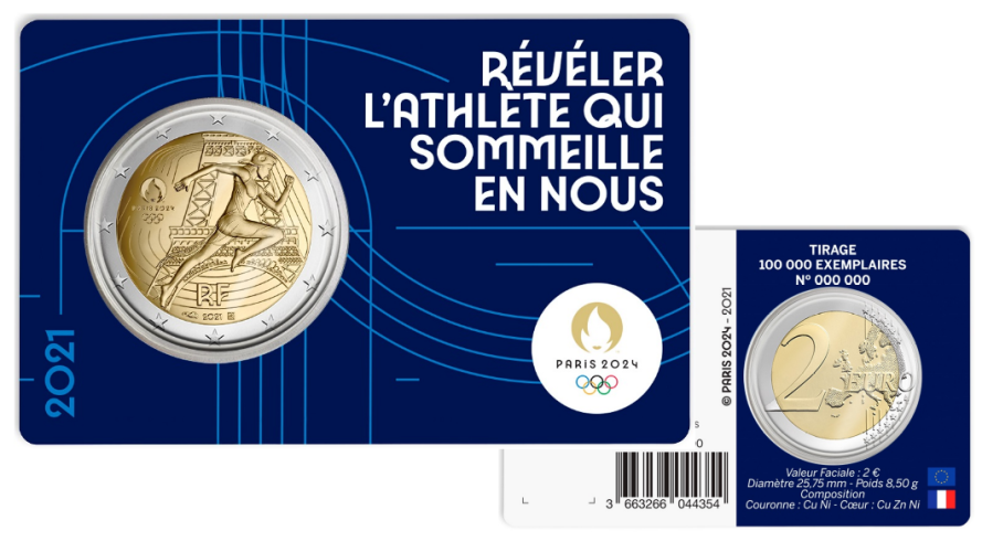 2 Euros Commémorative Paris 2024 Année 1 BLEU