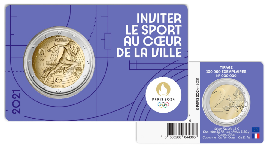 2 Euros Commémorative Paris 2024 Année 1 VIOLET