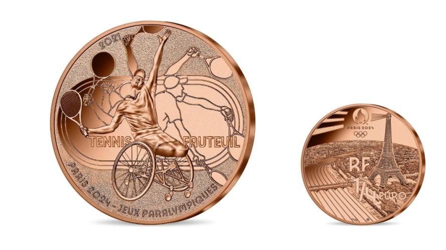 1/4€ Euros Quarter Monnaie de Paris 2024 Tennis Fauteuil 2021