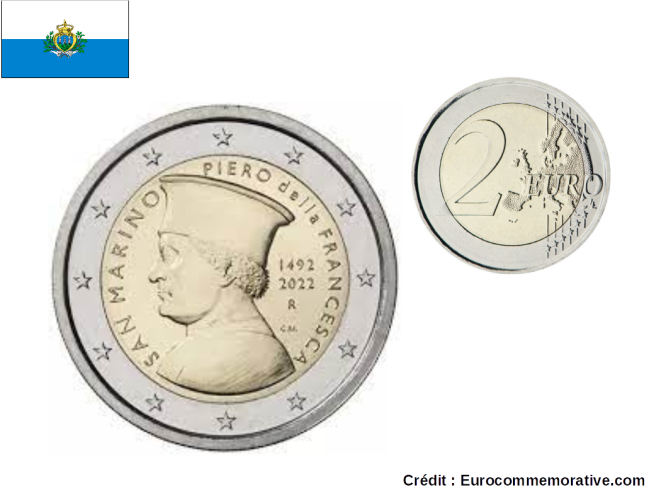 Coincard 2€ Euros Commémorative Saint-Marin 2022 Piero Della Francesca BU