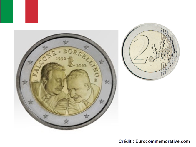 2€ Euros Commémorative Italie 2022 Falcone e Borsellino