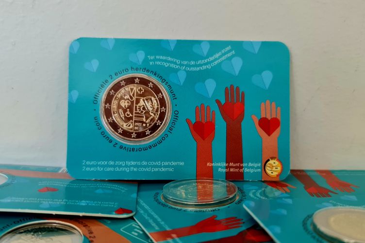 Coincard BU 2€ Euros Commémorative Belgique Soins Covid Version NL