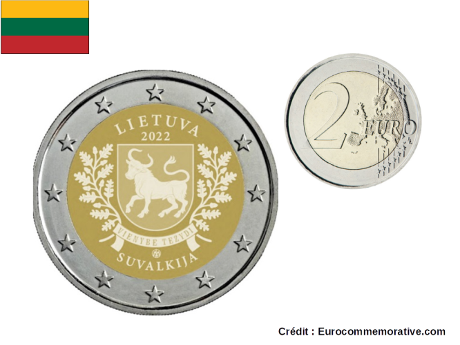 2€ Euros Commémorative Lituanie 2022 Suvalkija