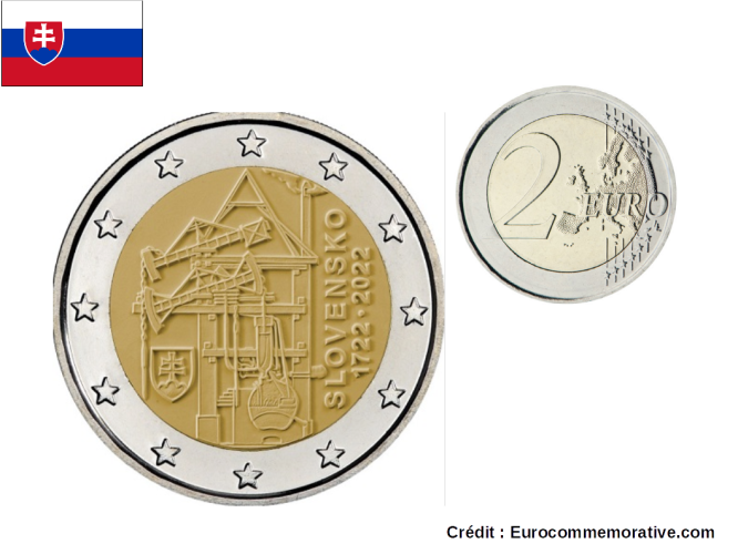 2€ Euros Commémorative Slovaquie 2022 Machine à Vapeur
