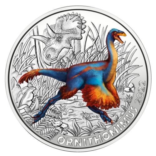 3€ Euros Autriche Dinosaures 2022 : Ornithomimus