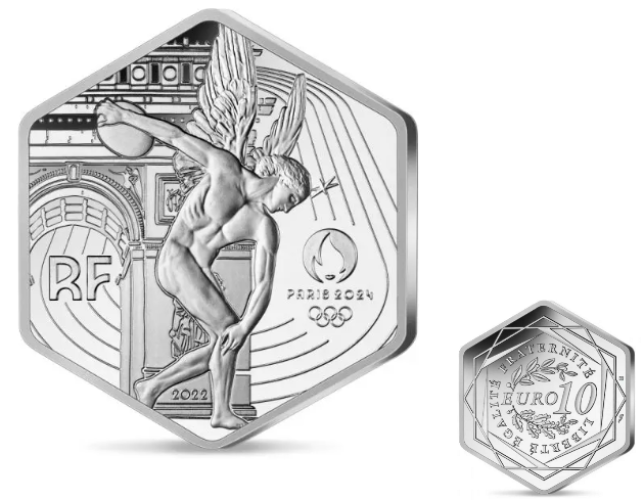 10€ Hexagonale Argent 500/1000 Paris 2024 / 2022