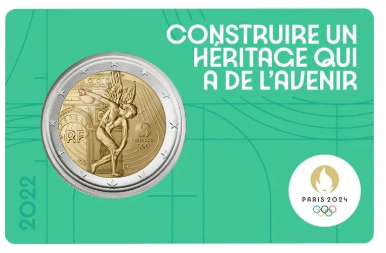 2 Euros Commémorative Paris 2024 Année 2 VERTE