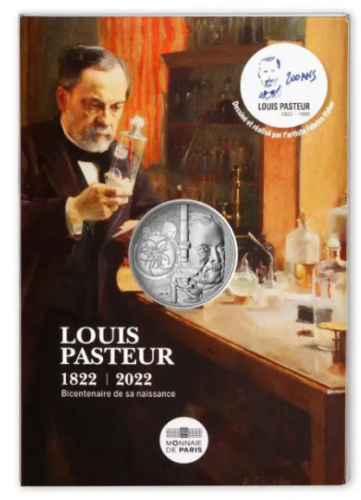 Cartelette 10€ Euros Argent 333/1000 France 2022 Pasteur