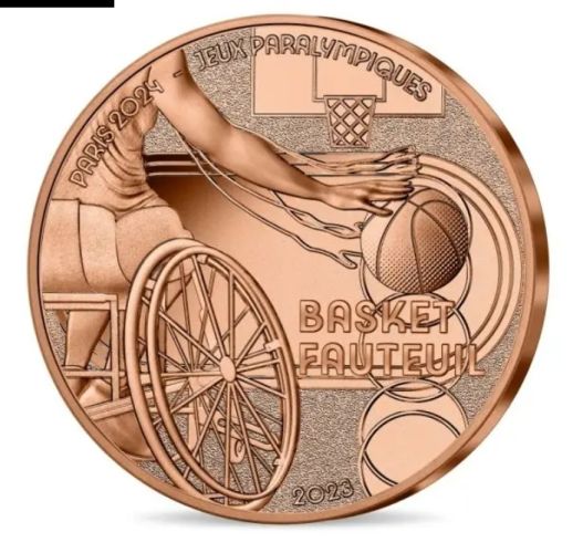 1/4€ Euros Quarter Monnaie de Paris 2024 Basket Fauteuil 2023