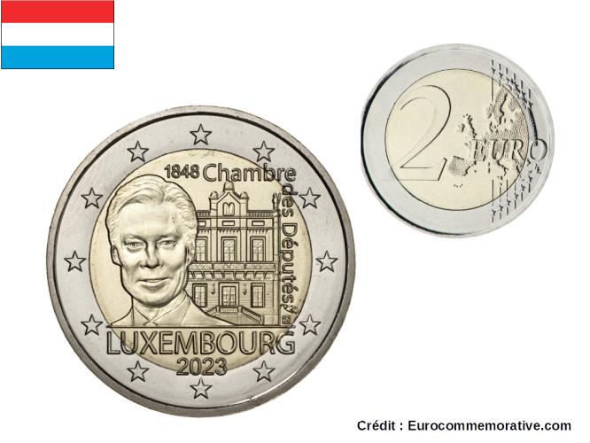 2€ Euros Commémorative Luxembourg 2023 Chambre Députés