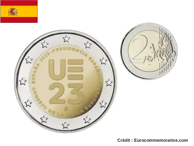 2€ Euros Commémorative Espagne 2023 Présidence UE