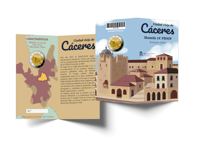 Coincard BE Proof 2€ Euros Commémorative Espagne 2023 Caceres