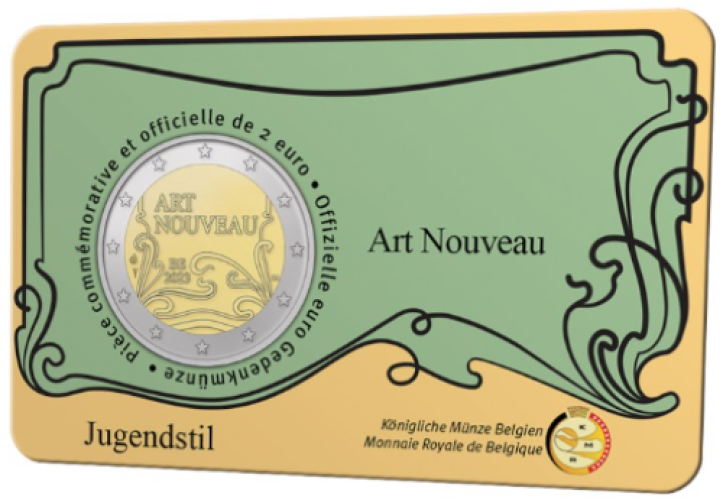 Coincard BU 2€ Euros Commémorative Belgique 2023 Art Nouveau - Version FR