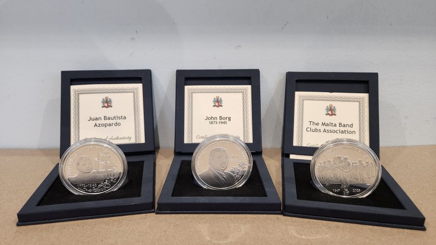 Lot 3 x 10€ Malte Argent 2023