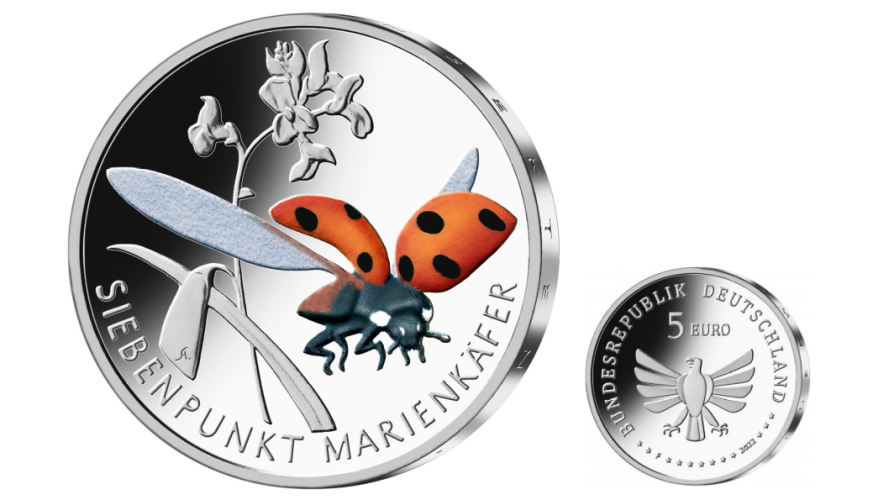 5€ Euros Allemagne 2023 Insectes 2/9 Coccinelle Siebenpunkt Marienkafer