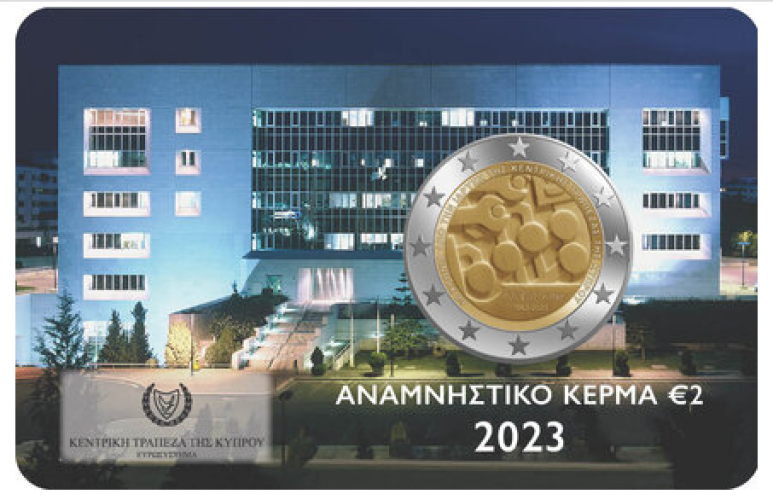 Coincard BU 2€ Euros Commémorative Chypre 2023 60 Ans Banque de Chypre