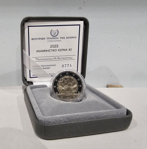Coffret BE Proof 2€ Euros Commémorative Chypre 2023 60 Ans Banque de Chypre