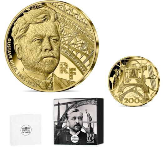 Coffret 200€ Euros Or Gold 999/1000 Gustave Eiffel 2023 - 1 Oz
