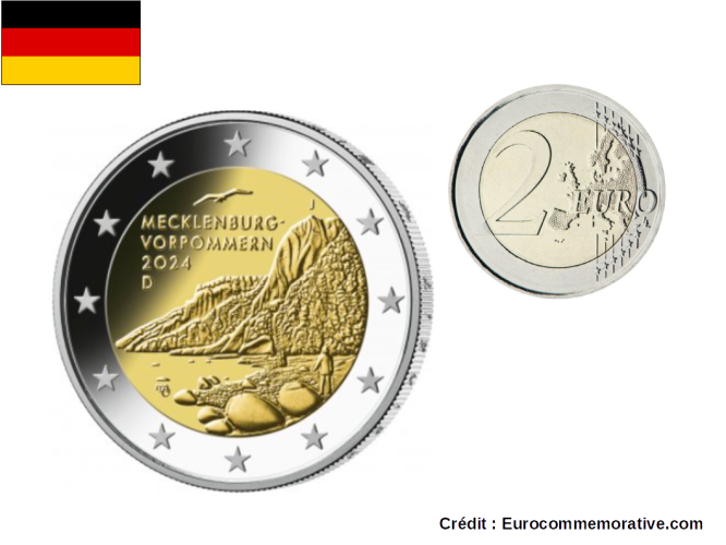 2€ Euros Commémorative Allemagne 2024 Mecklenbourg
