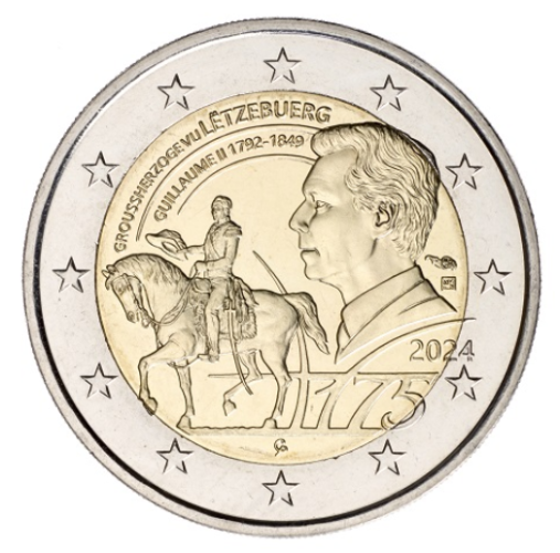 2€ Euros Commémorative Luxembourg 2024 - 175 Ans Mort Guillaume II