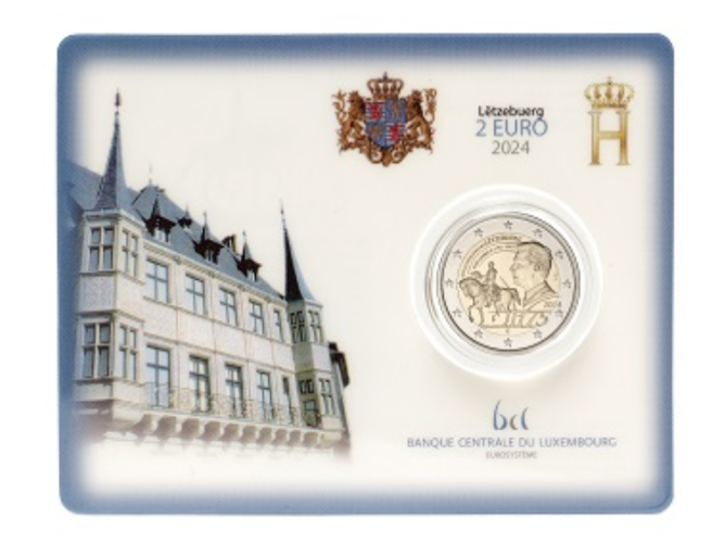Coincard 2€ Euros Commémorative BU Luxembourg 2024 - 175 Ans Mort Guillaume II