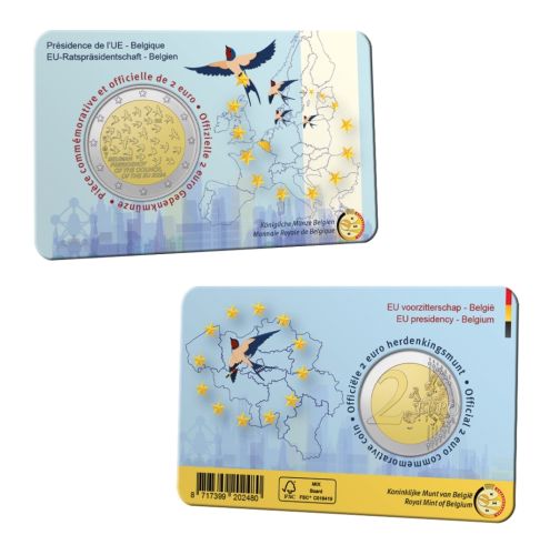 Coincard 2€ Euros Commémorative Belgique 2024 Présidence UE - Version FR