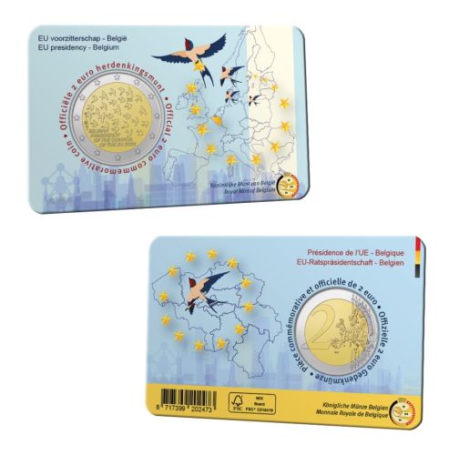 Coincard 2€ Euros Commémorative Belgique 2024 Présidence UE - Version NL