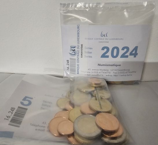 Sachet Numismatique Euros Luxembourg 2024 5 série 5 Commémoratives Feirsteppler