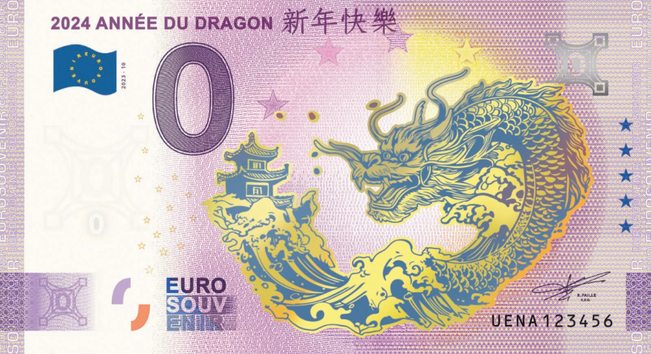 2024 Année du Dragon GOLD BLUE