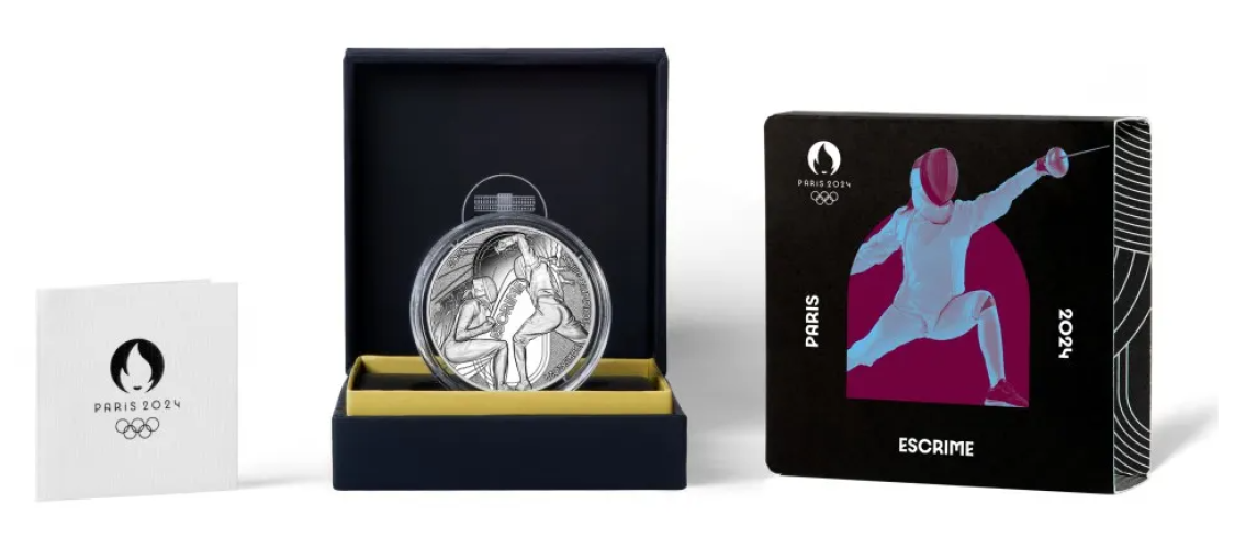 Coffret 10€ Euros Argent 999/1000 Paris 2024 Escrime