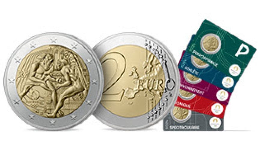 Lot 5 x 2 Euros Commémorative Paris 2024 Année 4