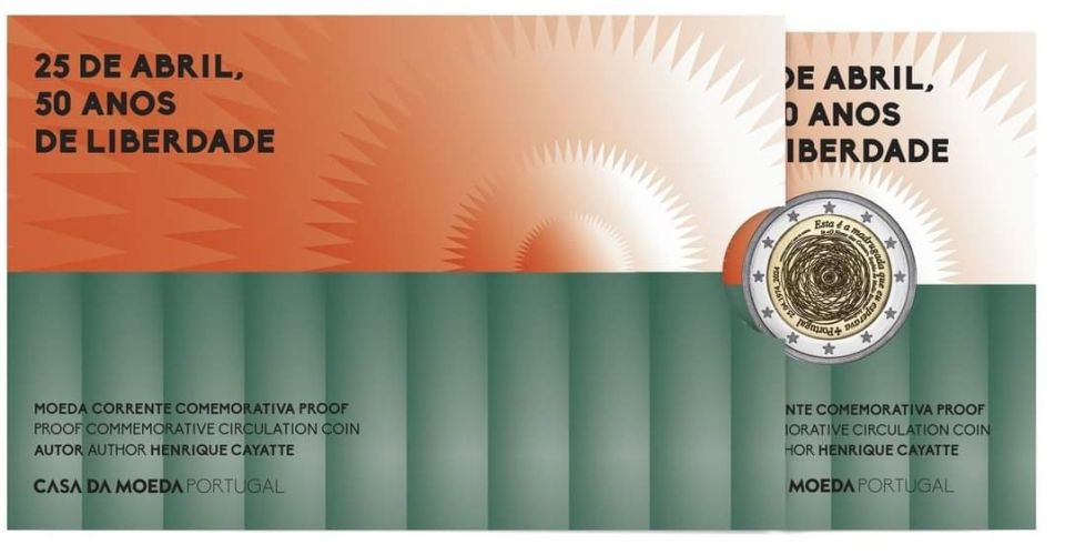 Coincard BE 2€ Euros Commémorative Portugal 2024 Révolution 24 Abril
