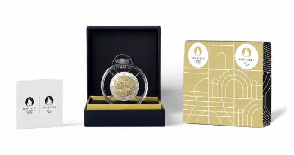 Coffret 2€ BE Poli Inversé Tour Eiffel Paris 2024