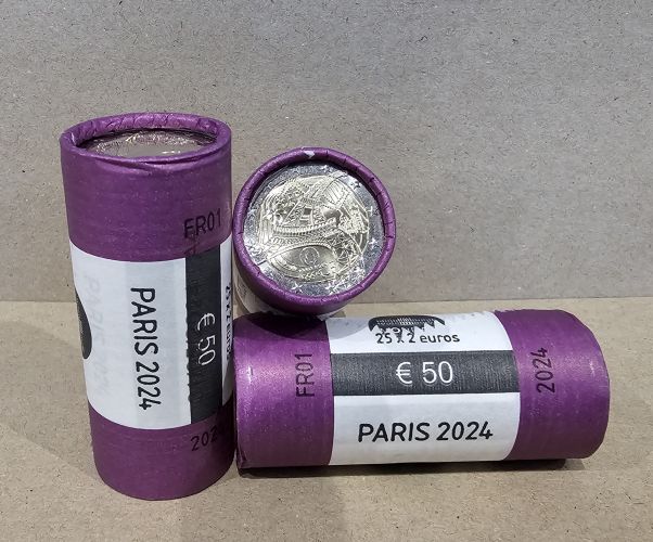 Rouleau 25 x 2 Euros Commémorative France 2024 Paris 2024 ''Tour Eiffel'' UNC
