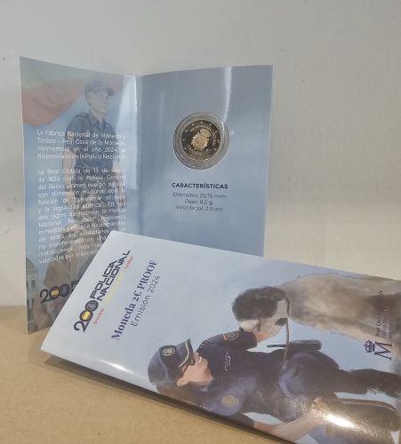 Coincard BE 2€ Euros Commémorative Espagne 2024 Police